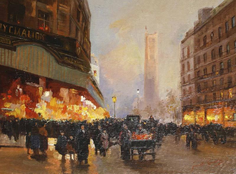 Andrea Di Giusto Street Scene in Paris Germany oil painting art